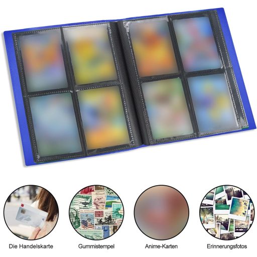 JUSONEY Trading Card Album 160 zseb kék gyűjtőkönyv MTG Magic kártyához