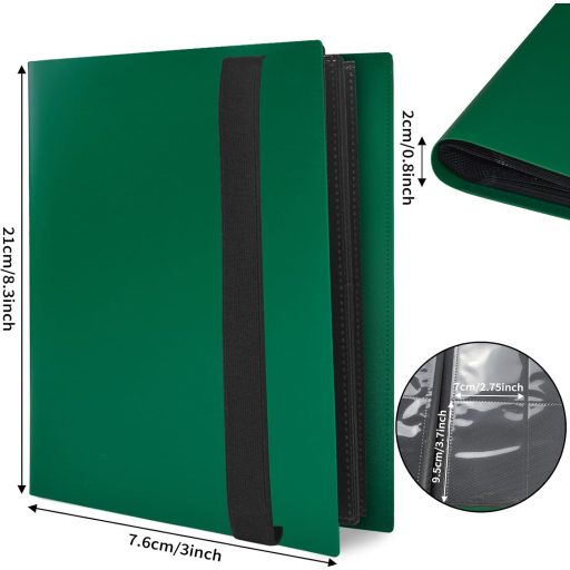 JUSONEY 160 zsebű kártyaalbum zöld borítóval MTG Magic gyűjtéshez