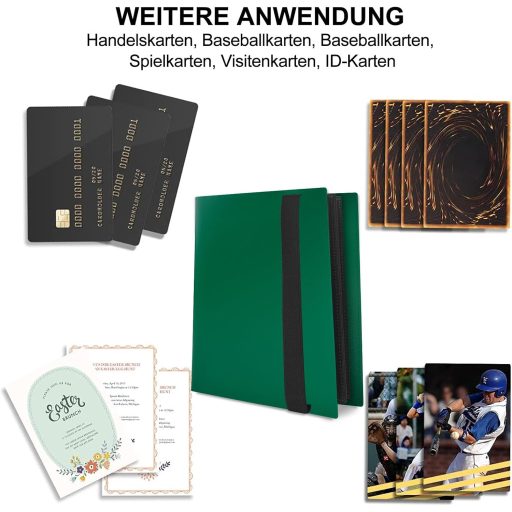 JUSONEY 160 zsebű kártyaalbum zöld borítóval MTG Magic gyűjtéshez