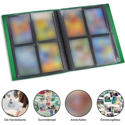 JUSONEY 160 zsebű kártyaalbum zöld borítóval MTG Magic gyűjtéshez