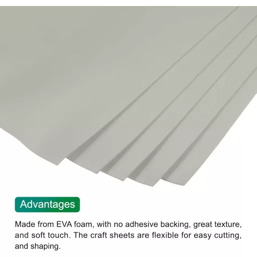 QUARKZMAN EVA Placă de Spumă Gri 90x50cm 2mm Grosime - Pachet de 5 bucăți pentru Costume, Proiecte Artizanale, Creații Creative