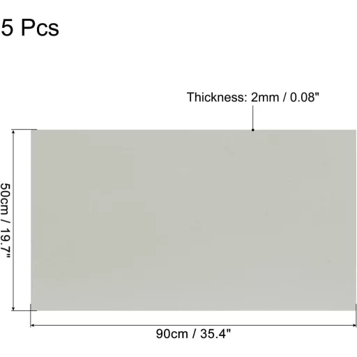 QUARKZMAN EVA Placă de Spumă Gri 90x50cm 2mm Grosime - Pachet de 5 bucăți pentru Costume, Proiecte Artizanale, Creații Creative