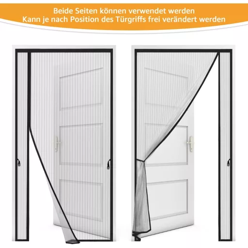 Wanoore Mágneses Szúnyogháló Ajtóra 100x200cm Fekete Automatikus Zárás