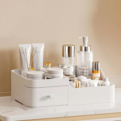 Veľkokapacitný organizér na make-up MHwan, bez BPA, s odnímateľnými priehradkami