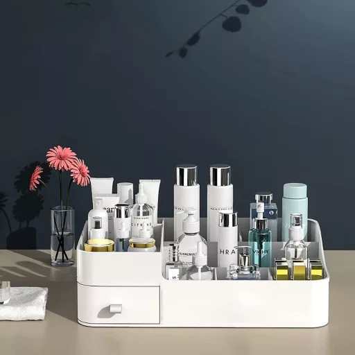 Veľkokapacitný organizér na make-up MHwan, bez BPA, s odnímateľnými priehradkami