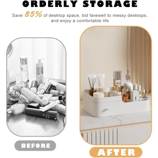 Veľkokapacitný organizér na make-up MHwan, bez BPA, s odnímateľnými priehradkami