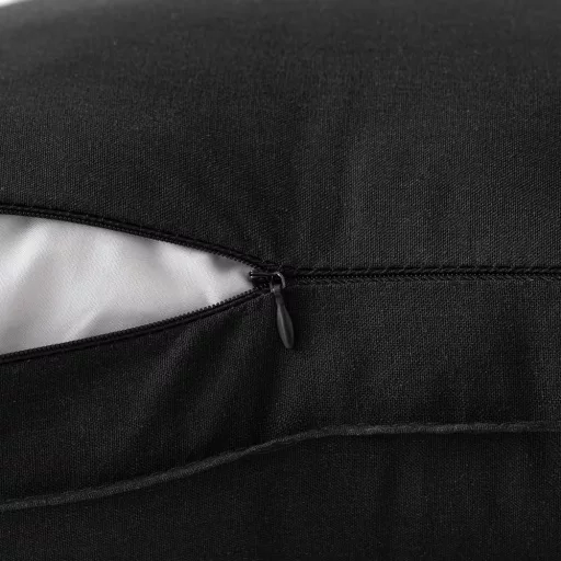 MIULEE 2 ks bavlnených ľanových obliečok na vankúš 30x50 cm, čierne, dekoratívne na pohovku a do spálne