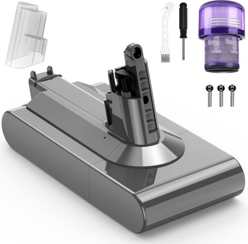 ASUNCELL 3900 mAh Baterie V11 pentru Aspiratoare Dyson SV14 - 25.2V Tip cu Șurub pentru Modelele Absolute Complete Fluffy - Cu Filtru și Perie