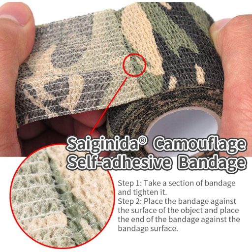 Saiginida 8 kotúčov maskovacia elastická páska 5 cm x 4,5 m samolepiaca