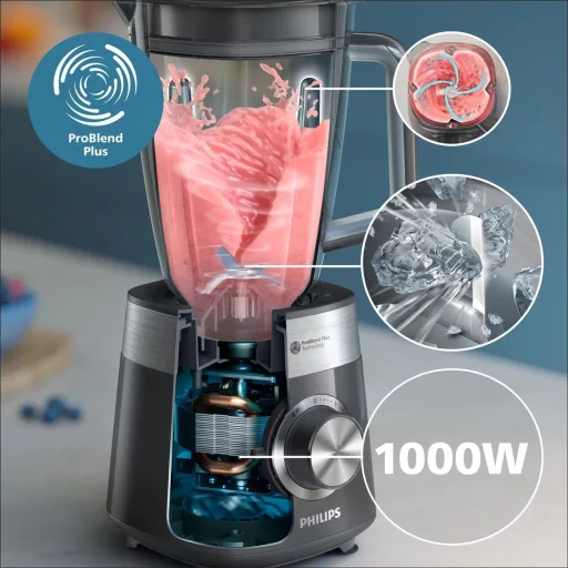 Philips HR3020 5000 Series 1000W Turmixgép ProBlend Plus Technológiával, 2L Kapacitás