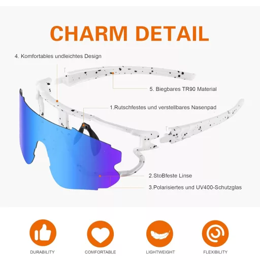 BootyBay polarizirane sportske naočale za biciklizam skijanje UV400 zaštita unisex