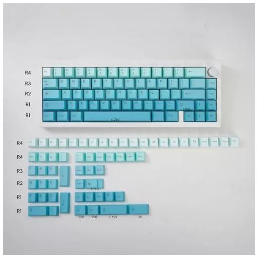 Venit Keys PBT Gradient 125 Taste, Profil Cherry, Taste Mecanice, Cyan