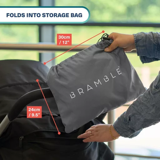 Bramble XL Utazási Babakocsitáska Repülőhöz - Vízálló Dupla Babakocsivédő Szürke