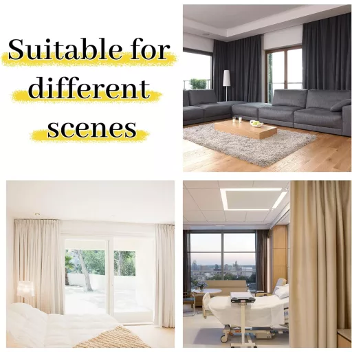 NICETOWN Stropná záclonová tyč 60-140 cm - Biela, Rozšíriteľná plastová záclonová súprava do spálne, obývačky, kúpeľne - 16 závesných háčikov