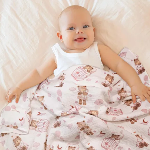 GLLQUEN BABY Puha Pamut Pólya 2 db, 95x100cm, Újszülött Takaró Fiúnak és Lánynak Sage