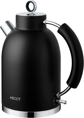 ASCOT Retro Fekete Vízforraló 1,5L - Férfi/Női Ajándék, Automata Kikapcsolás