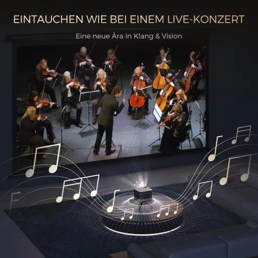 AURZEN Boom 3 Projektor Hivatalos Netflix 3D Dolby Hangzással - 4K Autofókusz, WiFi6, Bluetooth, HDR10, 1080P Full HD Házimozi Vetítő