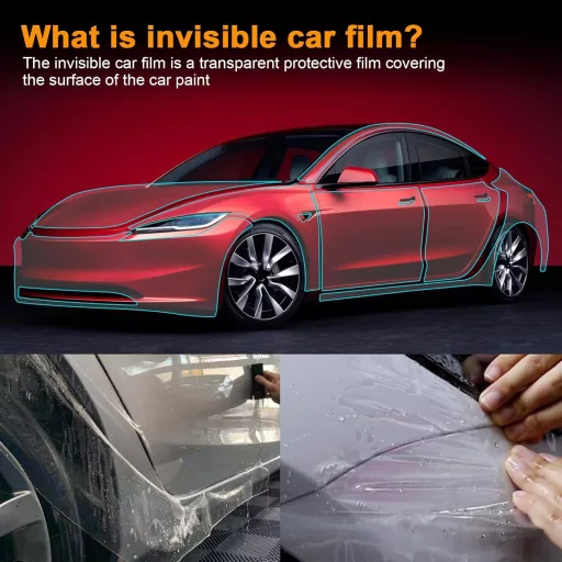 Folie de protecție PPF FDAIUN Tesla Model Y, partea mediană (2020-2023), TPU transparent.