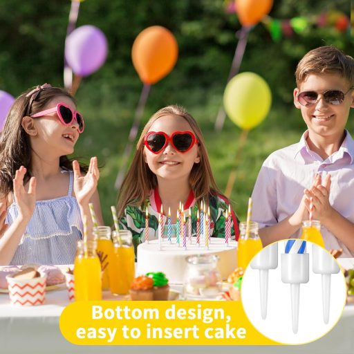 Sinmoe Szivárványos Születésnapi Tortagyertyák - 20 db Vékony Színes Gyertya Tartóval, Tortadíszítés Esküvőre, Ballagásra, Babaváróra