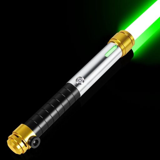 Săbie Laser Dublă RGB cu 16 Culori, Controlată prin Mișcare, Mâner Metalic ELESKOCO