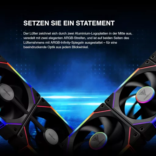 GAMDIAS AEOLUS P2 120mm PWM-ARGB PC ventilátor cserélhető lapátokkal