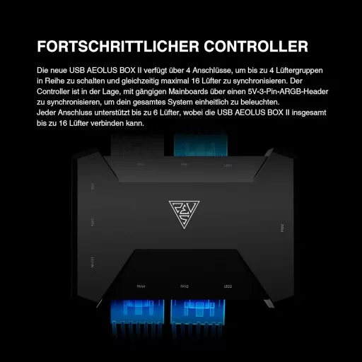 GAMDIAS AEOLUS P2 120mm PWM-ARGB PC ventilátor cserélhető lapátokkal