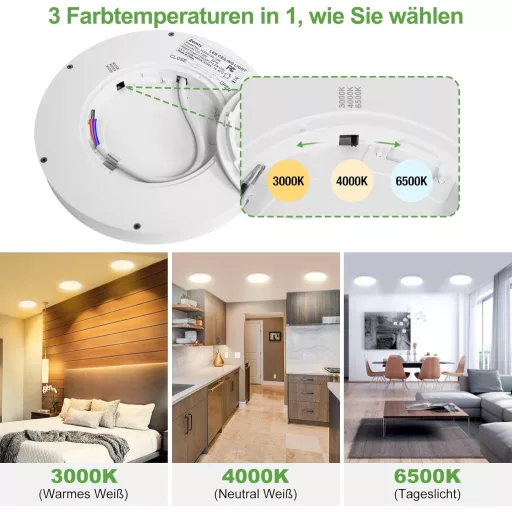 Zemty LED mennyezeti lámpa 15W 1800 lm 18 cm kerek ultraflat