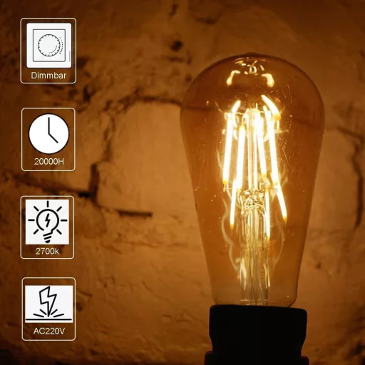 WOOWTT E27 LED Edison izzó 4W dimmelhető meleg fehér 2700K 3db szett