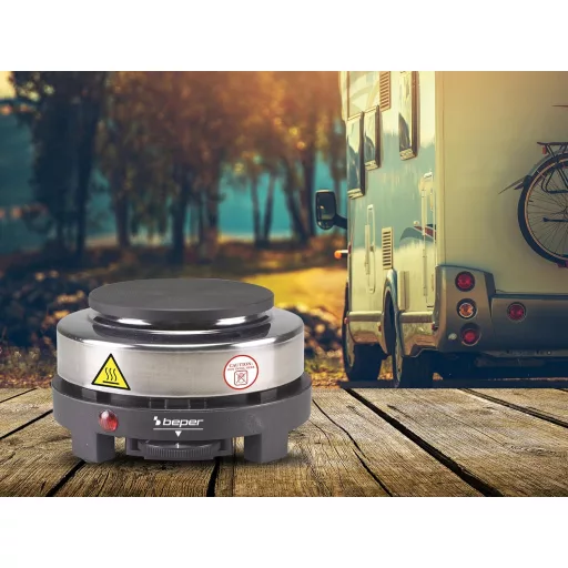 BEPER elektromos főzőlap öntöttvas 500W 5 fokozat fekete-ezüst