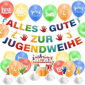   ENAIAH Ifjúvá Avatás Dekoráció Szett 63 db - Banner, Léggömbök, Tortadísz - Felnőtté Válás Ünnepléshez Fiúknak és Lányoknak