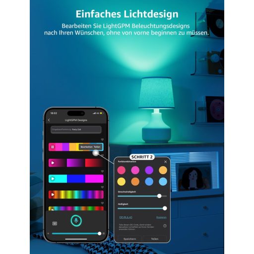 Lepro AI Smart LED izzó E14 4,9W RGB színváltós, hangvezérlés Alexa Google, WiFi Bluetooth, meleg hideg fehér fény