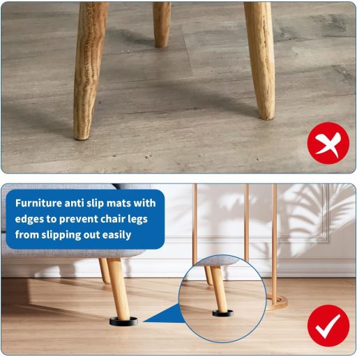 RCHYFEED 8 db csúszásmentes szilikon padlóvédő 9cm fekete