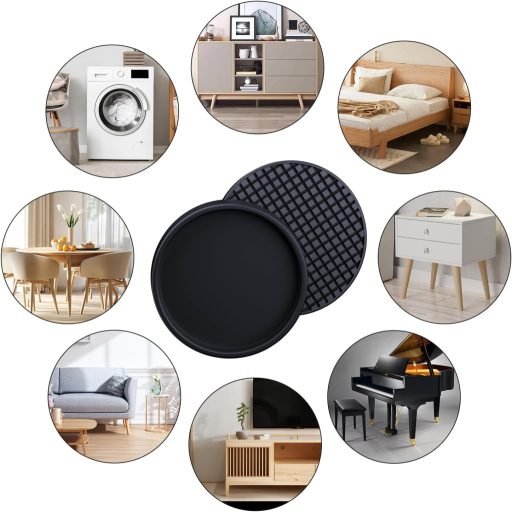 RCHYFEED 8 db csúszásmentes szilikon padlóvédő 9cm fekete