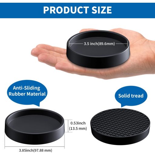 RCHYFEED 8 bucăți protecție antiderapantă din silicon pentru podea 9cm negru