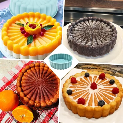 EXIN DEHCEN Silikonski Kalup za Pečenje 20 cm - Okrugli Kalup za Torte za Višeslojne Torte, Cheesecake, Rainbow Torte, Periv u Perilici Posuđa