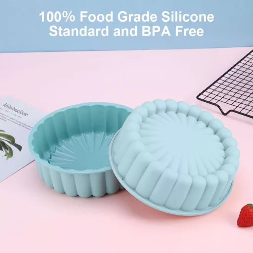 Formă de copt silicon EXIN DEHCEN 20 cm - Formă rotundă pentru tort, pentru torturi cu mai multe straturi, cheesecake, tort curcubeu, lavabilă în mașina de spălat vase