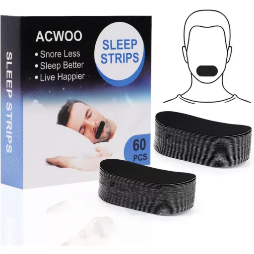 ACWOO Szájszalag Alváshoz, 60 db Horkolás Elleni Szájtapasz, Ovális Alvási Tapasz, Légzés Javító Szájragasztó