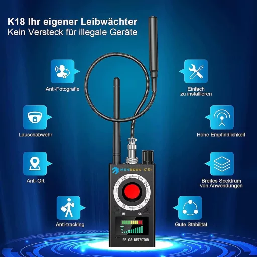 Menborn Rejtett Kamera és Lehallgató Készülék Detektor GPS Nyomkövető Kereső
