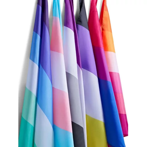 Runesol Aszexuális Zászló 91x152cm - LGBTQ+ Pride Zászló 4 Fém Fűzőkarikával, Időjárásálló, UV-Ellenálló, Kültéri-Beltéri Használatra, Élénk