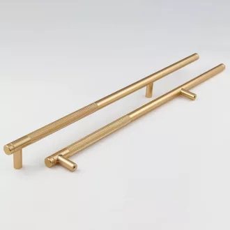   Pexintek Set zlatnih ručkica za namještaj - 2 komada modernih ručkica za ormariće s razmakom od 256 mm, aluminijske ručkice za ladice otporne na hrđu za kuhinjski ormarić