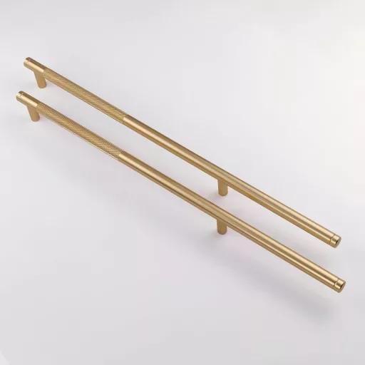 Pexintek Set zlatnih ručkica za namještaj - 2 komada modernih ručkica za ormariće s razmakom od 256 mm, aluminijske ručkice za ladice otporne na hrđu za kuhinjski ormarić