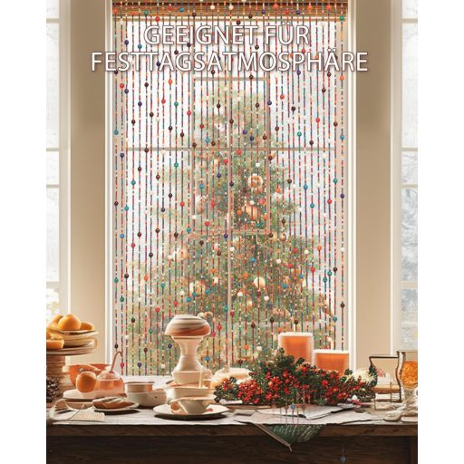 Ezcasch Színes Bambusz Gyöngyfüggöny 90x200 cm - Bohém Stílusú Ajtó- és Ablakdekoráció, Rovarháló, Kézműves Szivárvány Térelválasztó