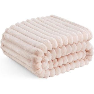   BEDSURE Mäkká flanelová deka 150x200cm, koralový flís, prehoz z vlneného flísu