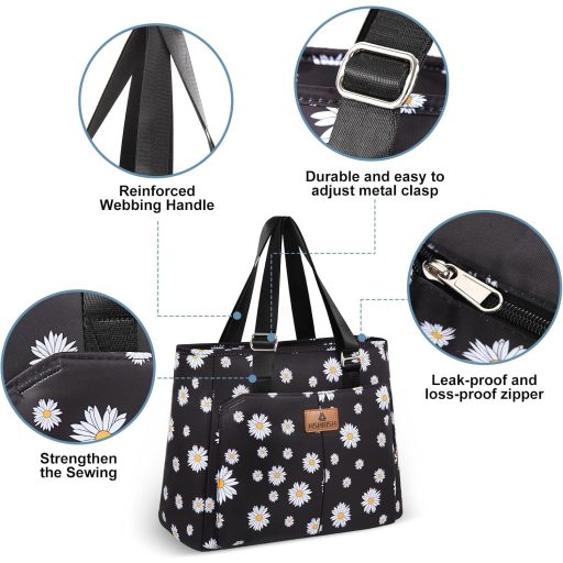 HSHRISH Női Ebédtáska Hőtartó Táska Vízálló 12L Margaréta Minta