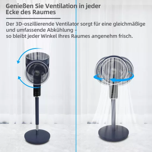 Be Cool 26 cm-es padlóventilátor 3D lengéssel, aromaterápiás dobozzal, távirányítóval