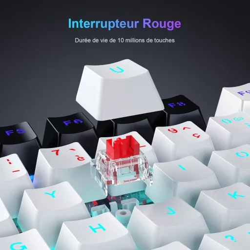 TECURS 80% TKL Wireless Mechanikus Gamer Billentyűzet Red Switch QWERTZ