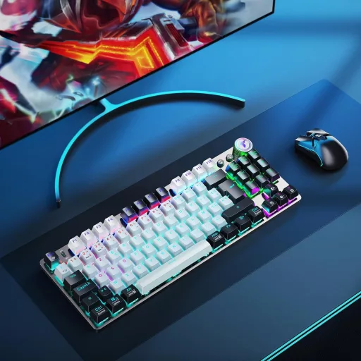 TECURS 80% TKL Wireless Mechanikus Gamer Billentyűzet Red Switch QWERTZ