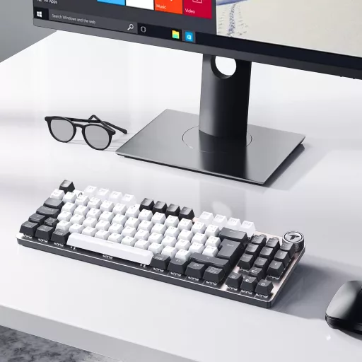 TECURS 80% TKL Wireless Mechanikus Gamer Billentyűzet Red Switch QWERTZ