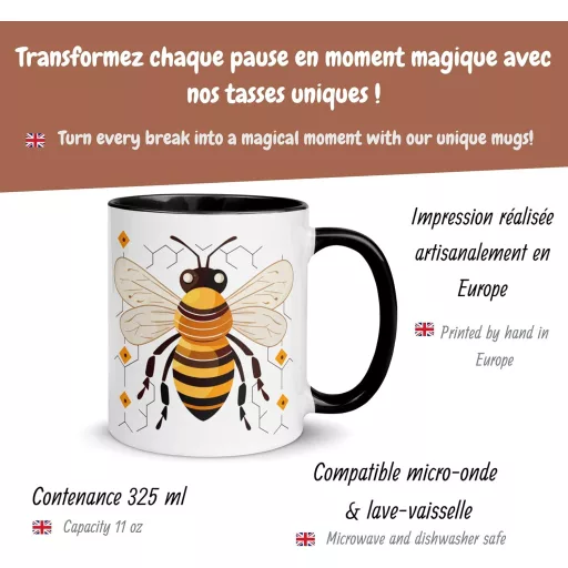 Cană Apicultura Chatcripant, Cadou cu Albinuțe, Cană de Cafea pentru Iubitorii de Natură