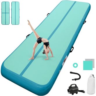   airtrack Felfújható Tornaszőnyeg Elektromos Pumpával, Gimnasztika Jóga Edzés Matrac, 6 méter